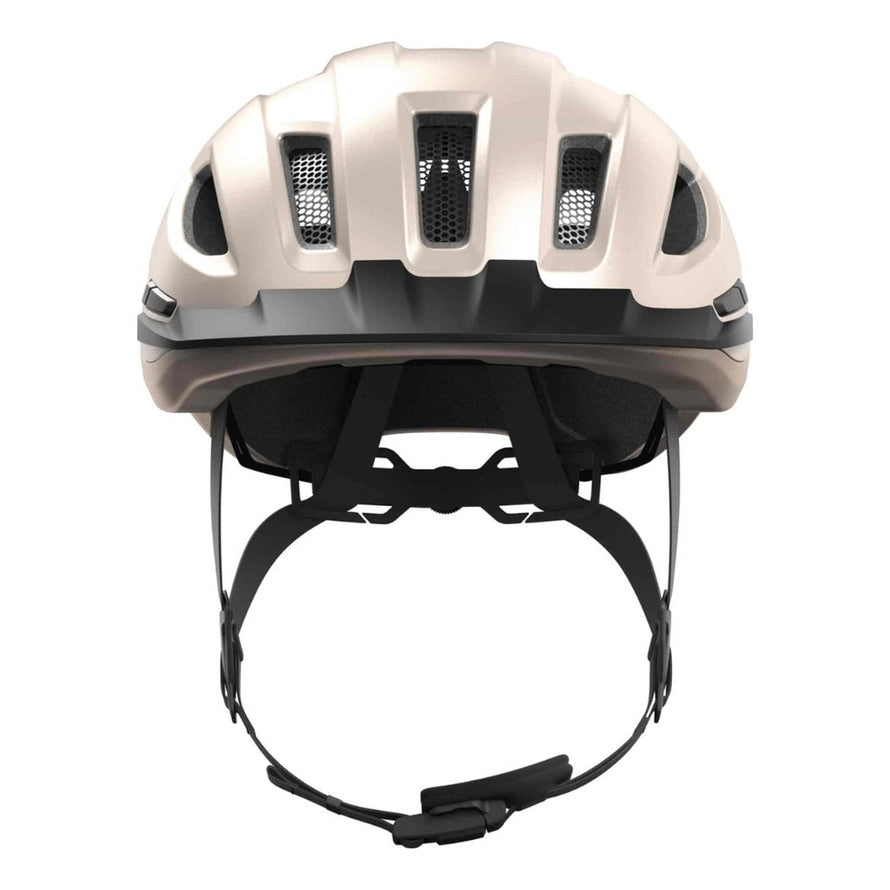 Casque velo Abus Urban-I 4.0 beige avec eclairage LED integré pour securite et confort urbain