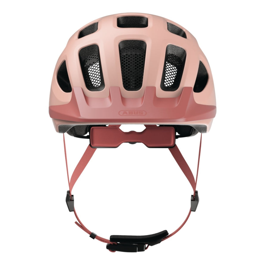 Casque velo urbain Abus Youn-I 3.0 ACE rose avec feu LED arriere et ventilation pour securite et confort