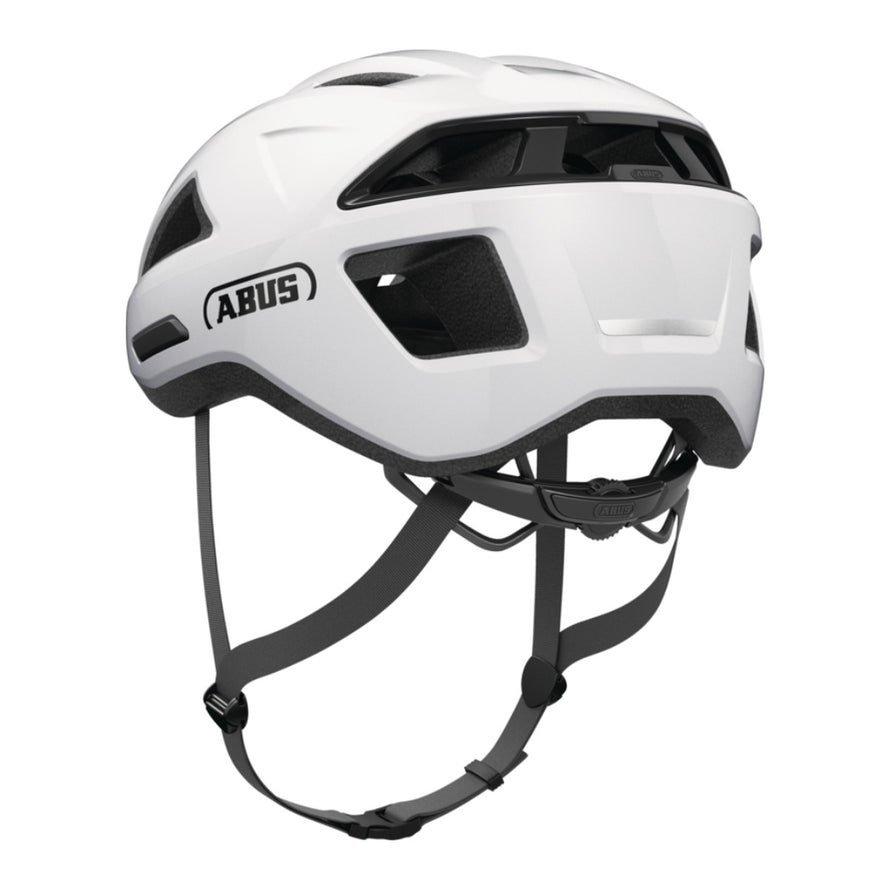 Casque ABUS MultiPlayer blanc pour velo route et gravel avec systeme de fixation ajustable et design moderne