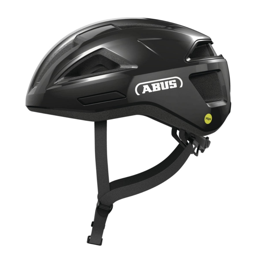 Casque vélo route et gravel Abus MultiPlayer MIPS noir profil avec design moderne et protection avancée