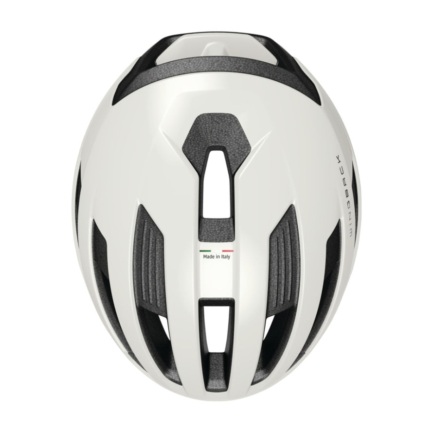 Casque velo route et gravel Abus WingBack blanc aerodynamique et confortable pour cyclistes exigeants