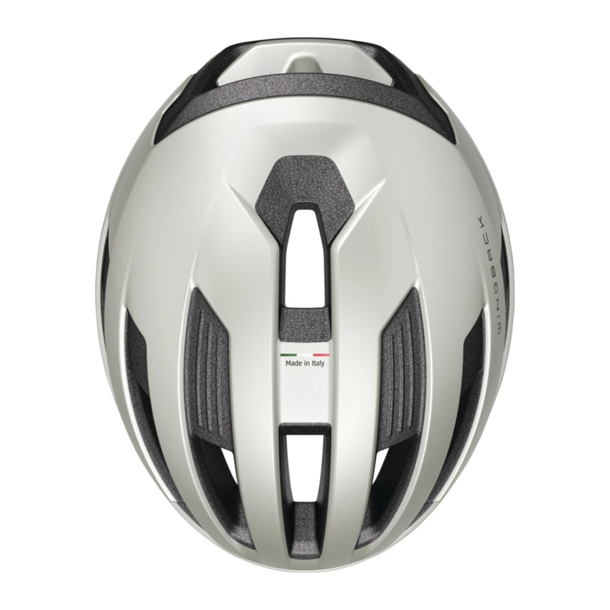 Casque velo route et gravel Abus WingBack blanc mat avec ventilation optimale et fabrication italienne