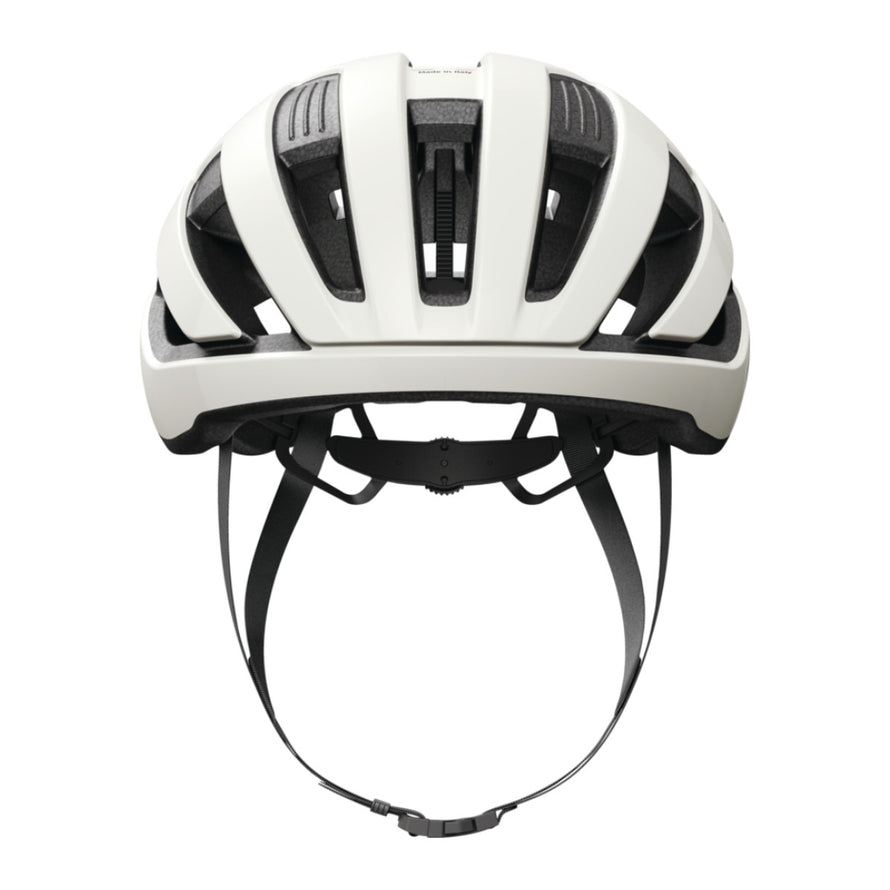 Casque velo route et gravel Abus WingBack blanc mat, leger et ventilé pour confort et securite optimale