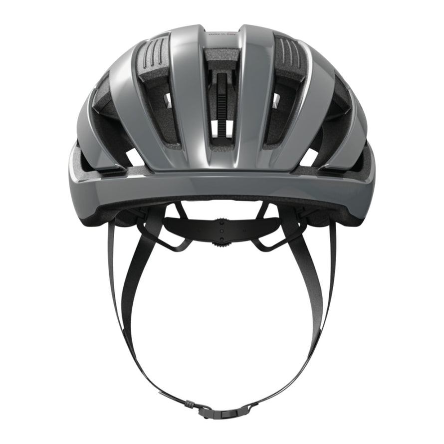 Casque velo route et gravel Abus WingBack gris lisse, leger et confortable pour cyclisme performant