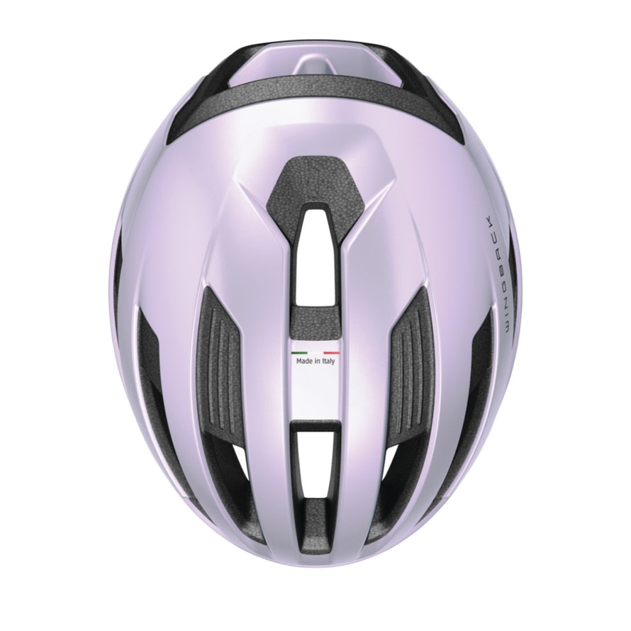 Casque Abus WingBack lilas pour velo route et gravel, leger et bien ventile avec design moderne