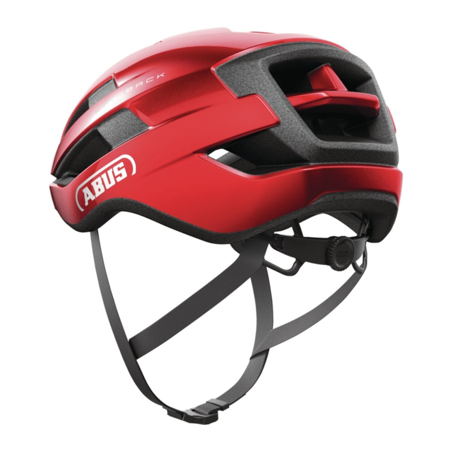 Casque Abus WingBack rouge pour velo route et gravel avec ventilation optimise et confort leger