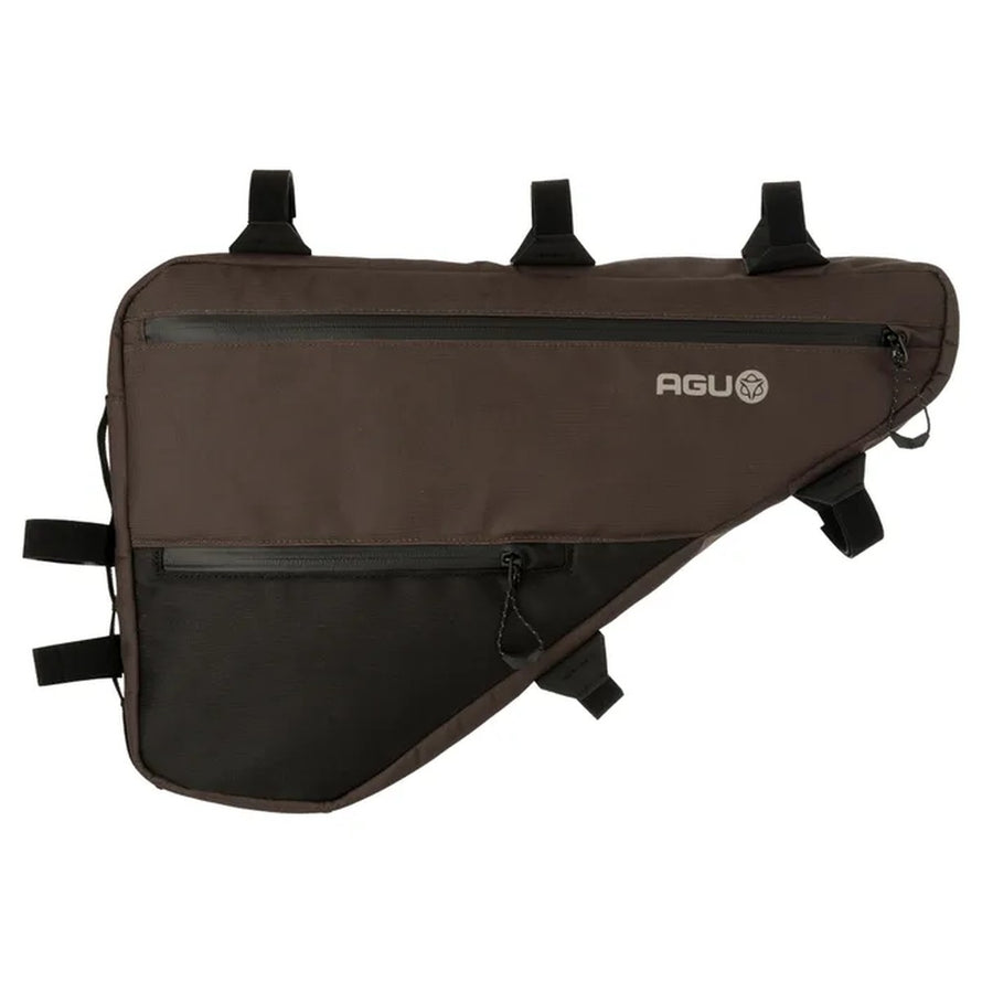 Sacoche de cadre AGU Full Frame Venture Small 7.5L brun fonce, compacte et durable pour cyclisme urbain