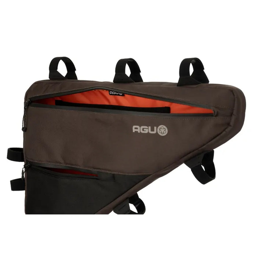 Sacoche de cadre AGU Full Frame Venture Small 7.5L taupe, idéale pour transporter vos affaires à vélo