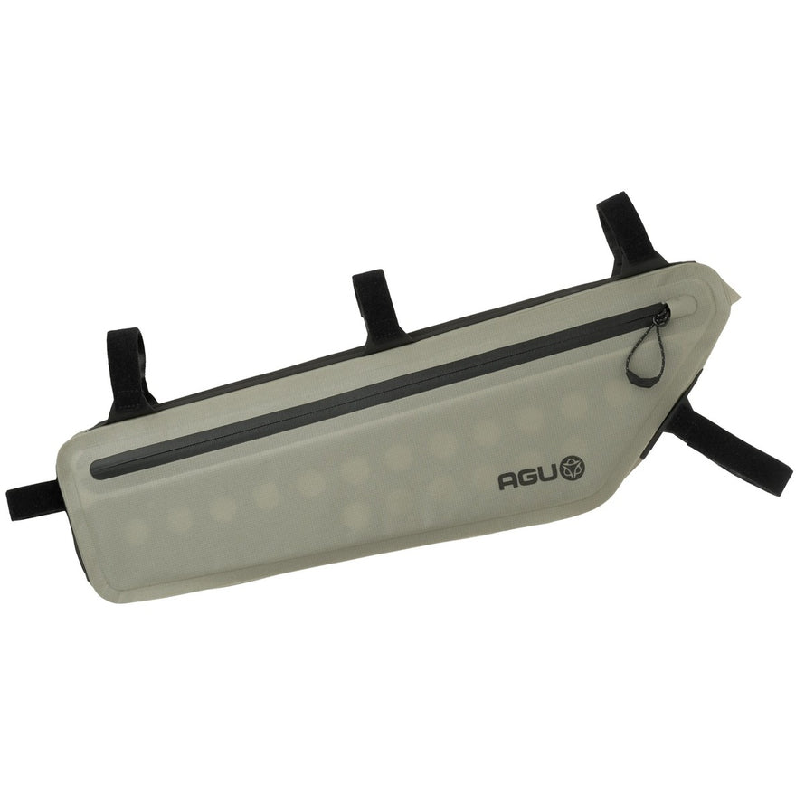 Sacoche de cadre AGU Venture Lightweight 3 à 5,5 L beige avec fixation velcro et fermeture éclair résistante