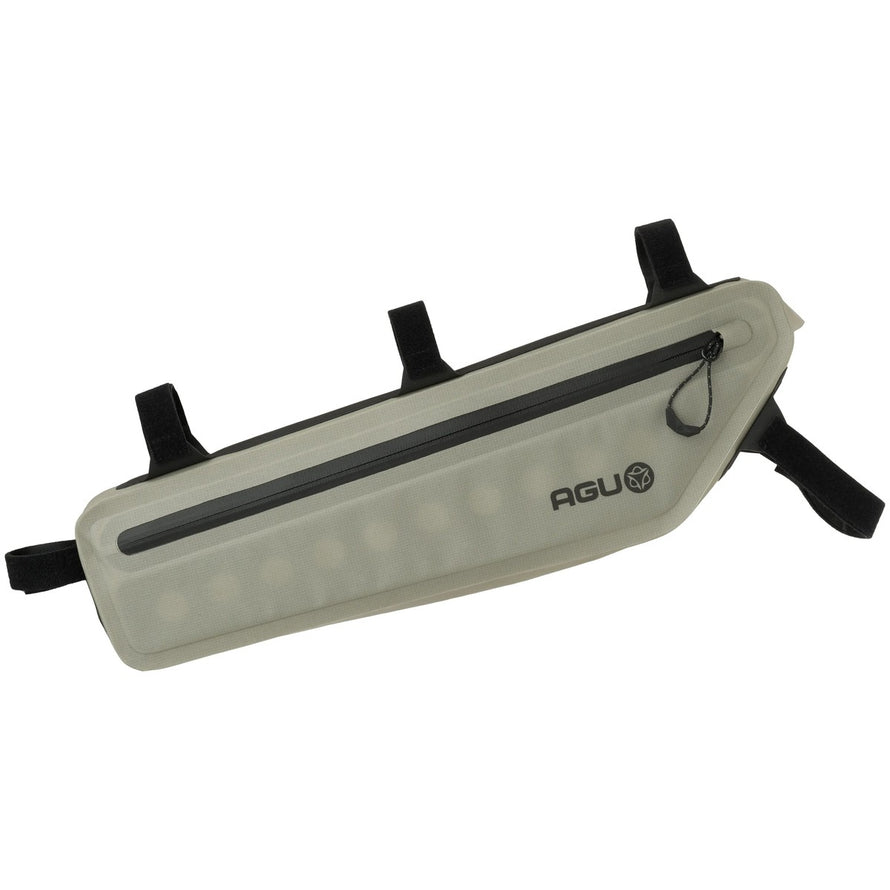 Sacoche de cadre AGU Venture Lightweight 3 à 5,5 L beige avec fermeture éclair résistante pour vélo
