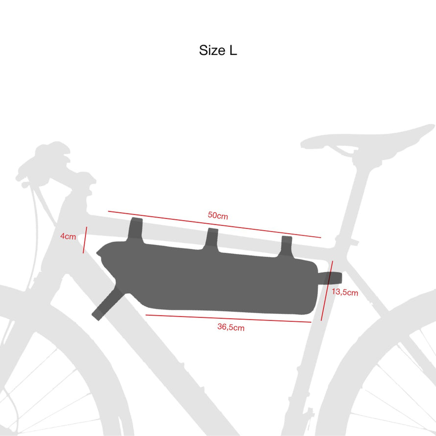 Dimensions sacoche cadre AGU Venture Lightweight taille L pour vélo avec fixation facile et capacité optimale
