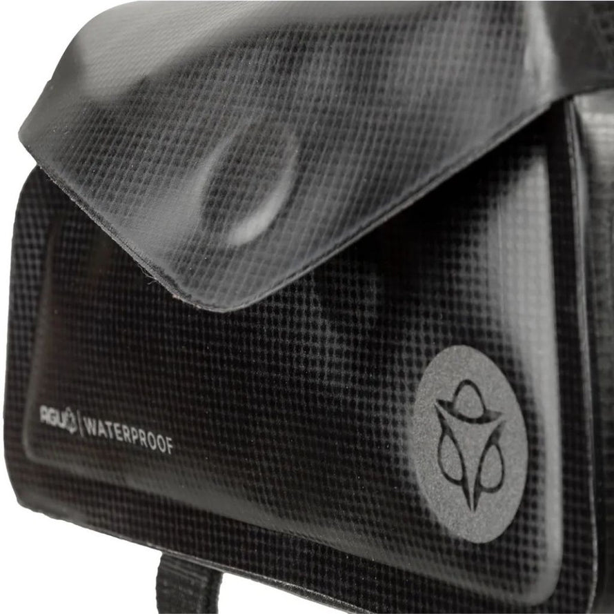 Sacoche top tube AGU Venture Extreme 0,7L noire, protection imperméable renforcée pour cyclistes urbains
