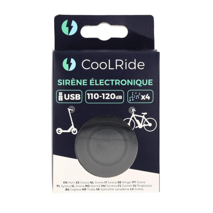 Sirene electronique CoolRide Sirene velo 4 alarmes avec fixation guidon pour securite maximale