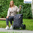 Caddie vélo Andersen Royal Shopper avec sac Basil 50L noir, idéal pour transporter courses et équipements à vélo