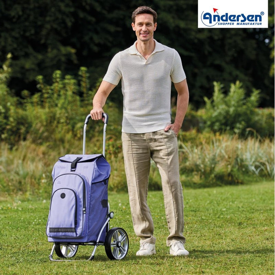 Sac Hydro Andersen 62L avec poche isotherme bleu clair, idéal pour vélo et courses, grand volume et design pratique