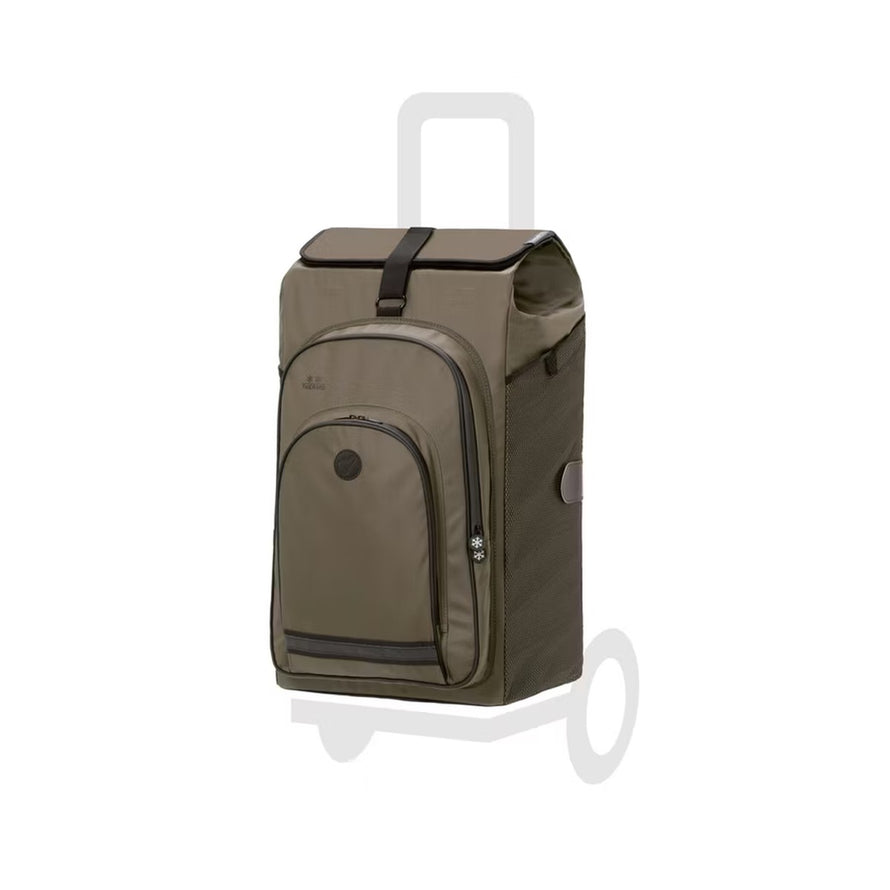 Sac Hydro Andersen 62L kaki avec poche isotherme, parfait pour vélo et courses, design fonctionnel et spacieux