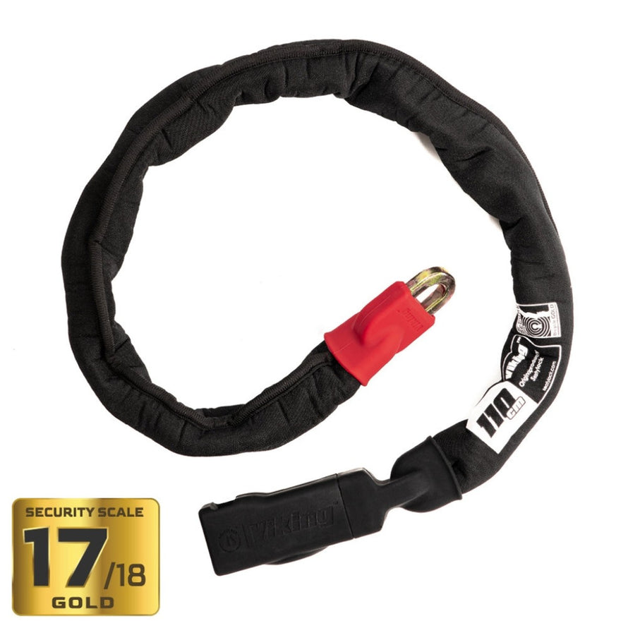 Antivol chaîne Seatylock Viking Gold avec verrouillage rapide et protection magnétique pour vélo sécurisé
