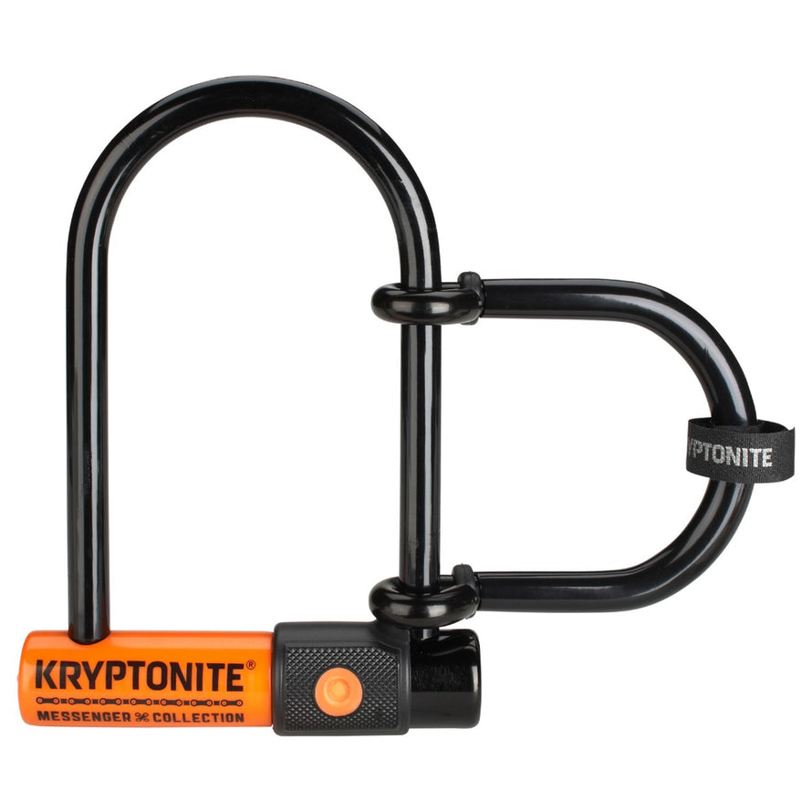 Antivol U double anse Messenger Mini+ de Kryptonite noir et orange haute securite pour velo