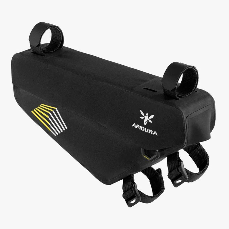 Sacoche de cadre Apidura Frame Pack Racing noire, conçue pour bikepacking et longues aventures à vélo