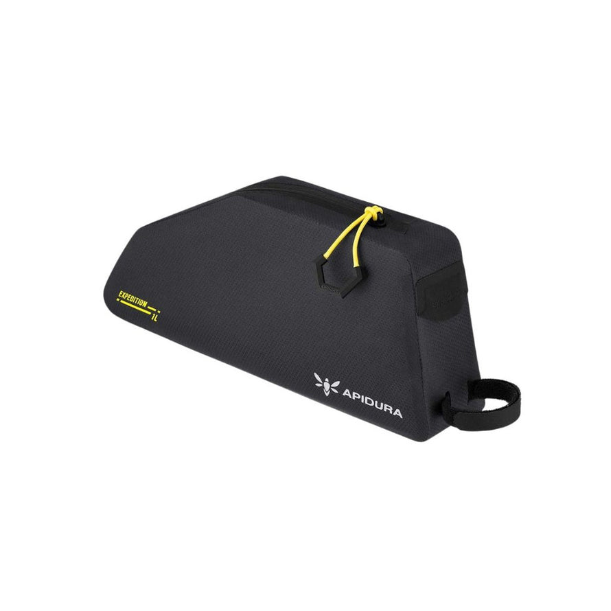 Sacoche top tube Bolt-On Expedition Apidura noire, robuste et étanche pour vélo d'aventure