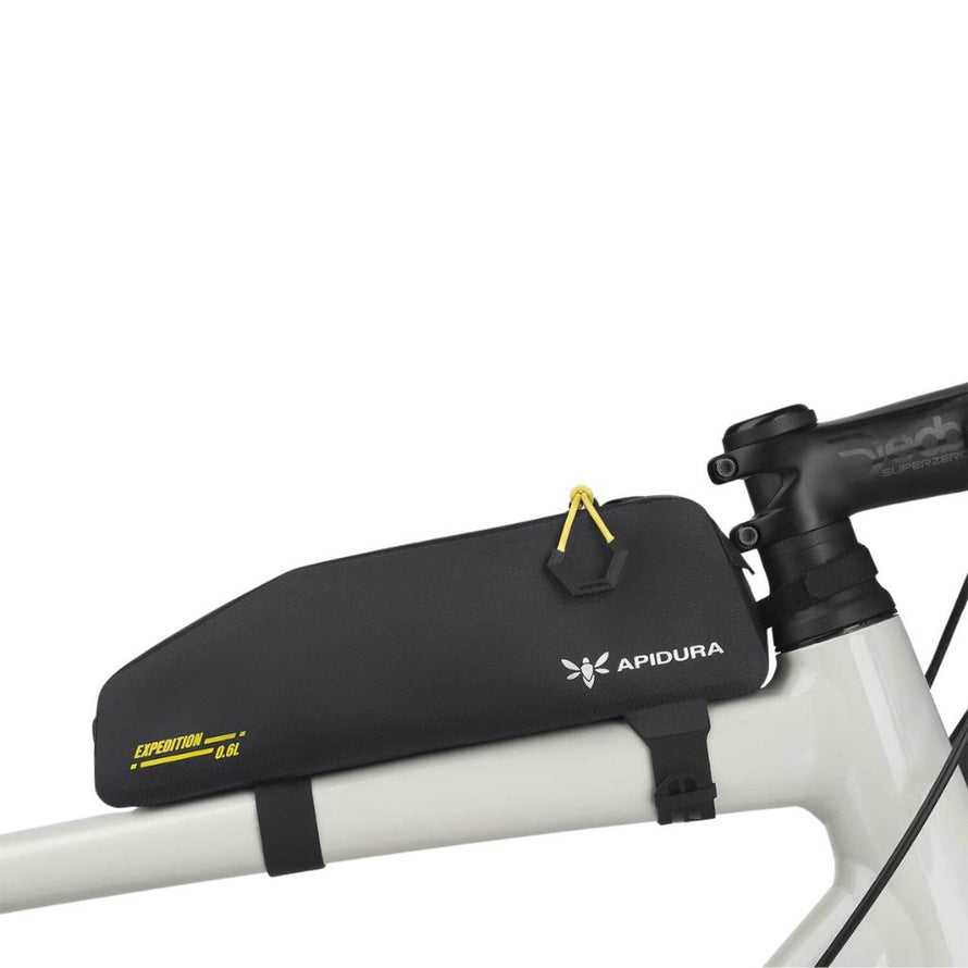 Sacoche top tube Apidura Expedition 1 litre noire, étanche et légère pour bikepacking et aventures à vélo