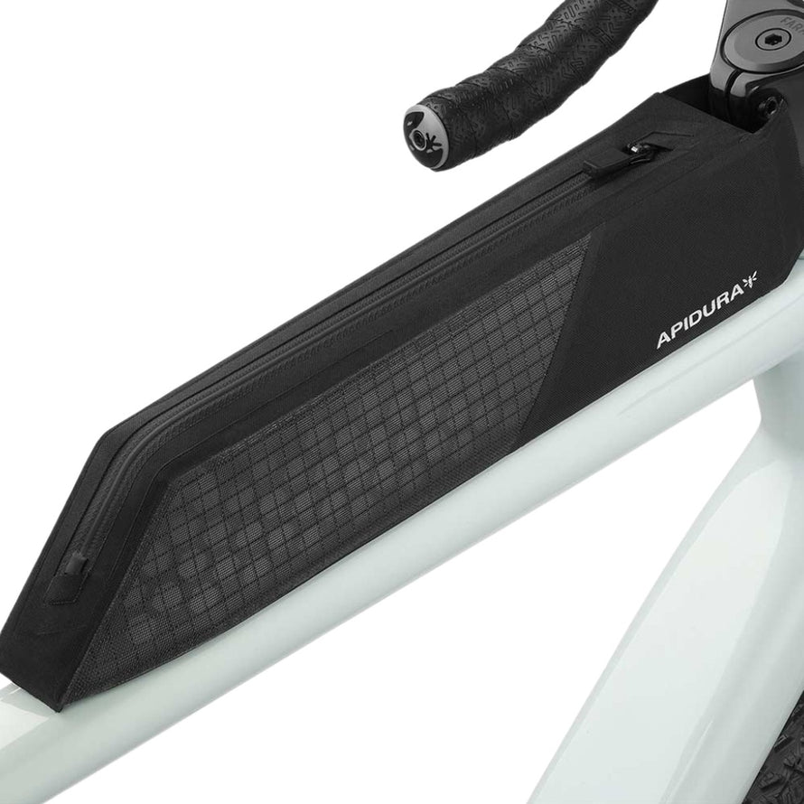 Sacoche de tube Apidura Aero Bolt-On noire compacte avec fixation robuste pour vélo gravel et rangement aérodynamique