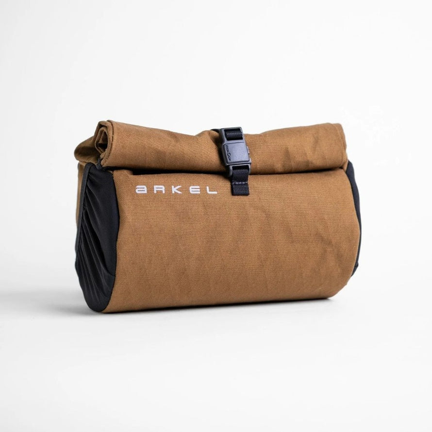 Sacoche de guidon etanche Arkel Burrito couleur marron pour velo, robuste et pratique