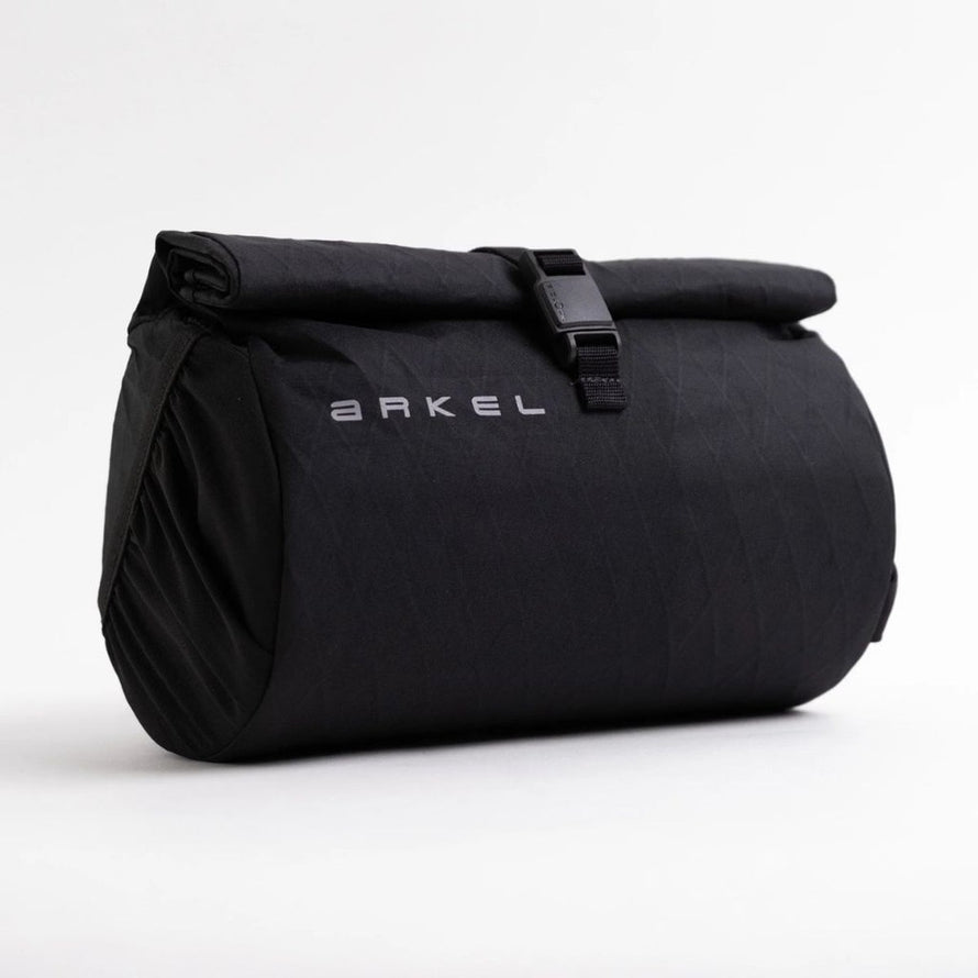 Sacoche de guidon etanche Arkel Burrito noire avec fermeture rouleau pour velo et cyclotourisme