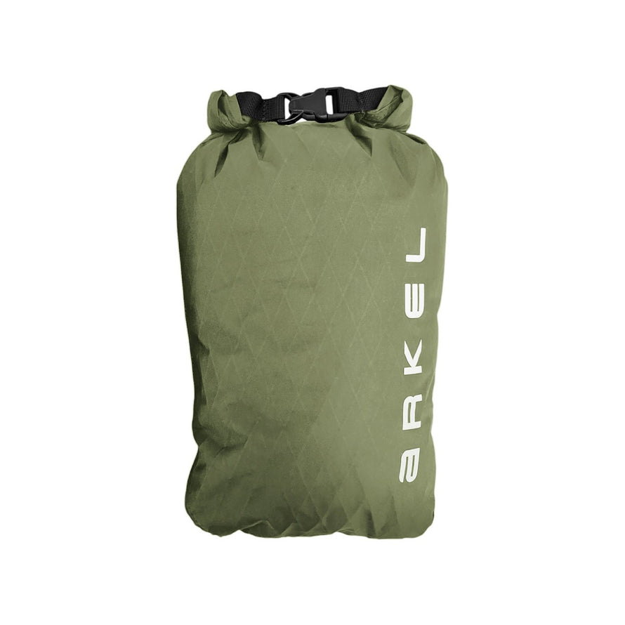 Sacoche roulée olive Arkel Pack Bikepacking 34,5 L avec fermeture étanche pour protection en bikepacking
