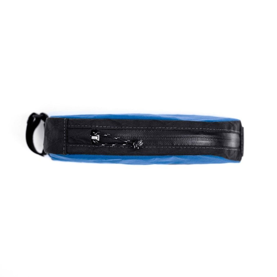 Sacoche top tube Arkel Taco bleue vue de dessus avec fermeture eclair robuste pour rangement velo