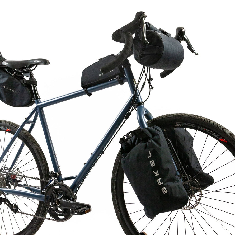 Set complet sacoches noires Arkel Bikepacking 34,5 L pour vélo, étanches et robustes pour aventures longues
