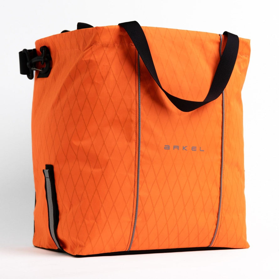 Sac cabas velo Arkel Shopper Xpac orange, resistant et leger pour transport facile a velo
