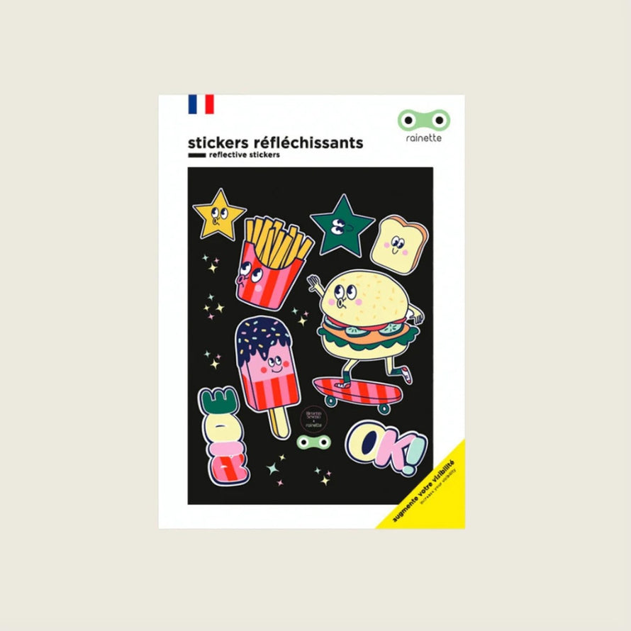 Autocollants réfléchissants pour vélo Rainette avec motifs food amusants pour sécurité et style unique