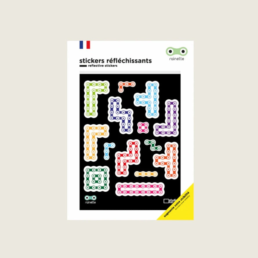 Autocollants réfléchissants pour vélo Rainette motifs géométriques colorés pour sécurité et visibilité
