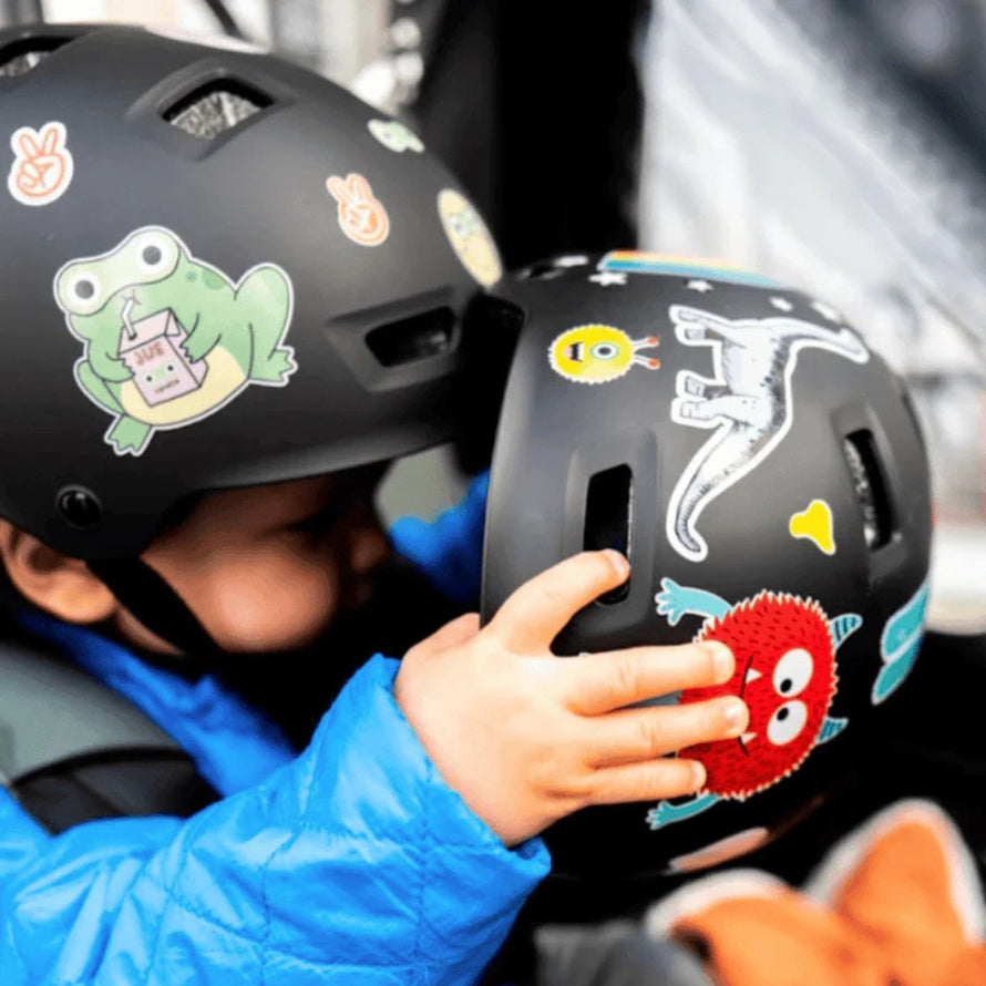 Autocollants réfléchissants pour vélo Rainette avec motifs monstres et dinosaures pour sécurité et fun