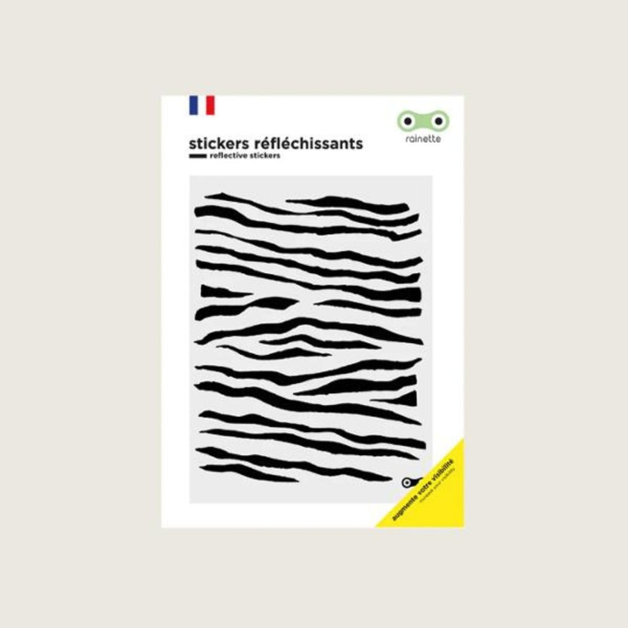 Autocollants réfléchissants Rainette pour vélo avec motifs rayures noires pour visibilité et sécurité renforcée