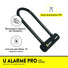 Antivol en U Auvray Alarm Pro avec alarme 120db et pile lithium 3V, protection PVC et électronique étanche