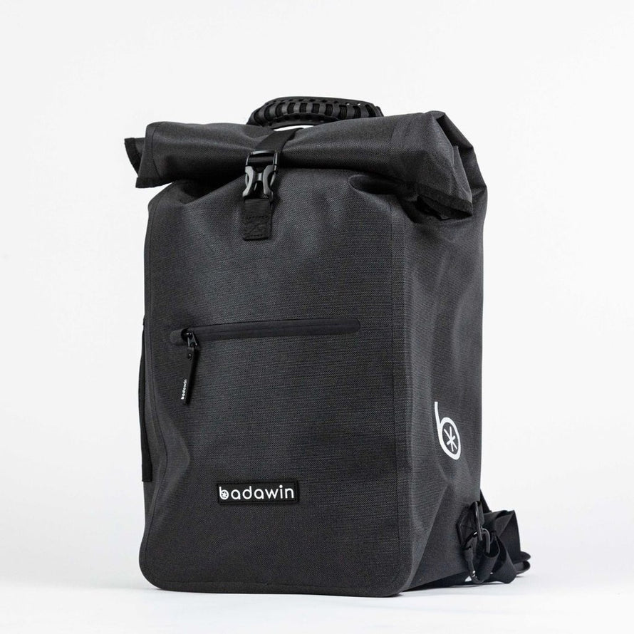 Sac a dos et sacoche velo Badawin Nyx 3-en-1 noir avec design urbain et materiaux imperméables