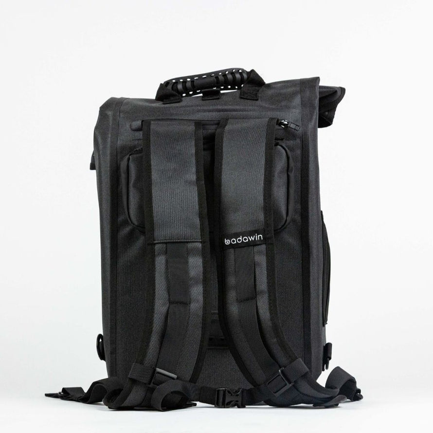 Sac a dos convertible en sacoche velo Badawin Nyx 3-en-1 noir avec systeme de portage ergonomique
