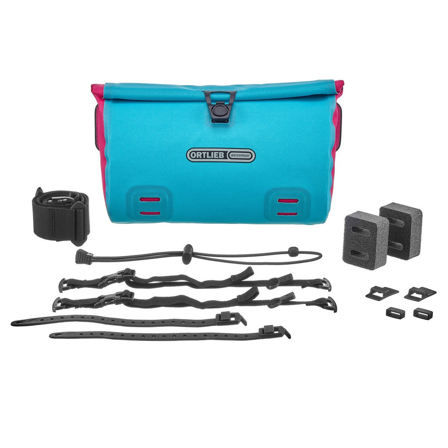 Banane Ortlieb Velo-Sling 3L turquoise avec accessoires de fixation pour sacoche guidon vélo