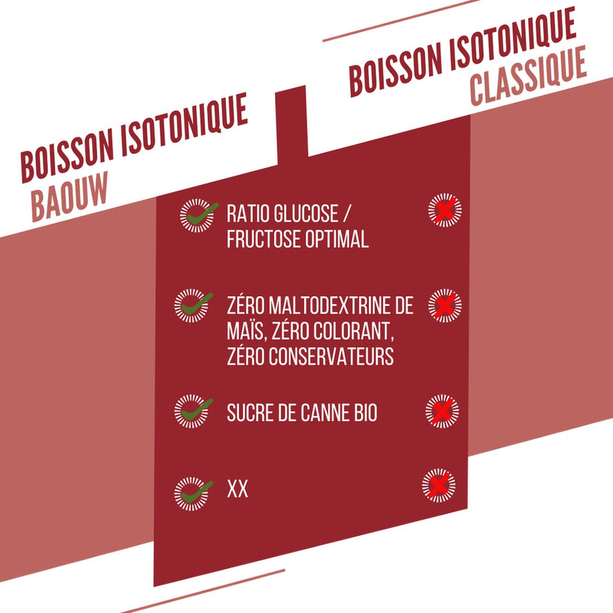 Boisson isotonique poudre Baouw pastèque grenade 45g sans conservateurs pour hydratation et énergie sportive