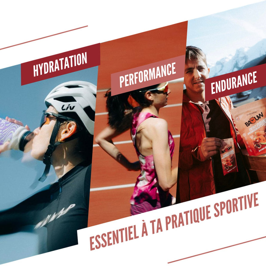 Boisson isotonique en poudre Baouw Pastèque Grenade 45g pour hydratation et boost d'énergie sportive