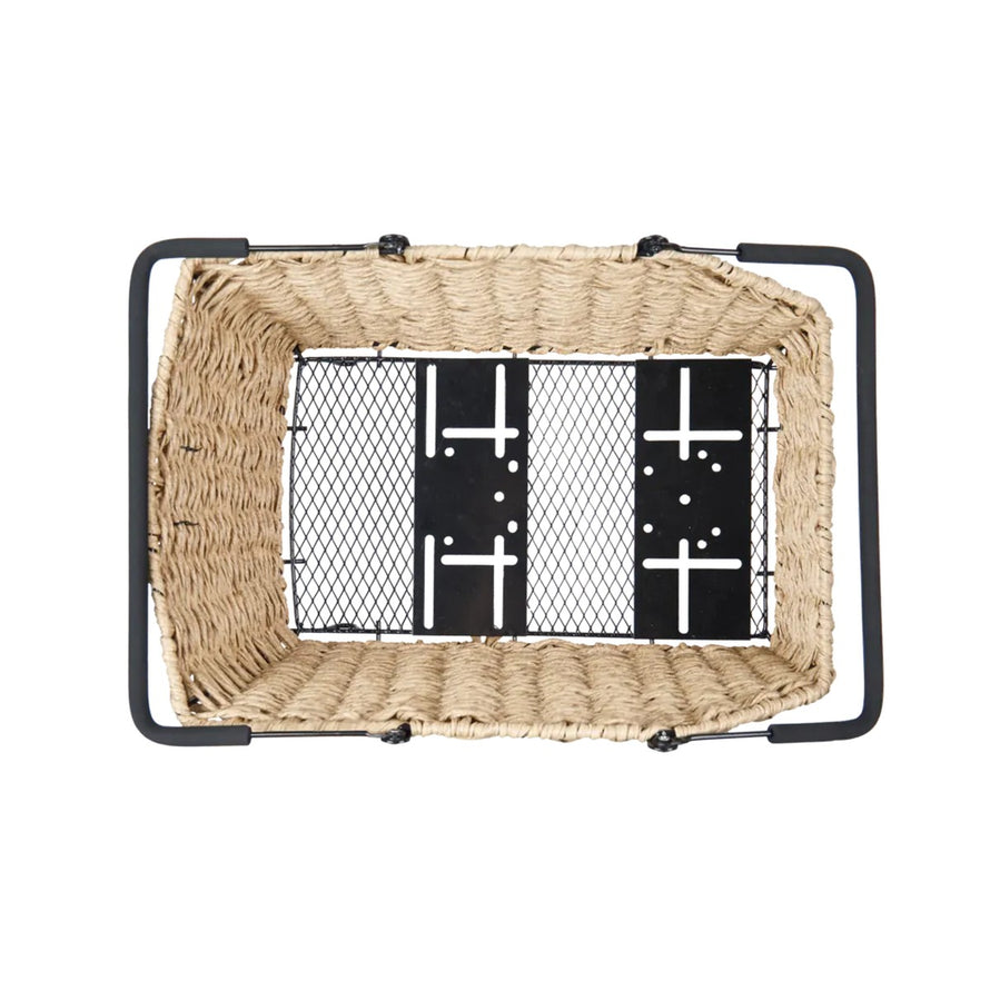 Panier arriere Basil Cento Rattan Look avec fixation rapide compatible MIK et Multi System pour velo urbain pratique - vue 2