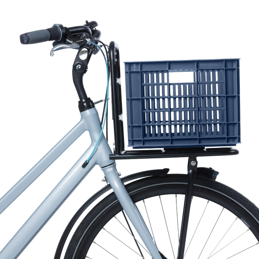 Caisse vélo Basil Crate bleu marine pour porte-bagages, pratique et robuste pour vos trajets quotidiens