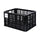 Caisse vélo Basil Crate noire pour porte-bagages, robuste et ventilée pour un usage urbain pratique et sécurisé