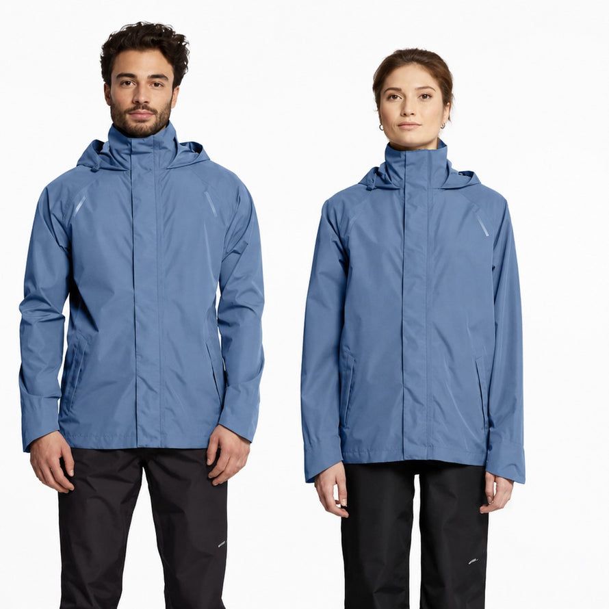 Ensemble pluie vélo Basil Hoga unisexe bleu avec veste et pantalon imperméables pour cyclistes