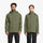 Ensemble pluie vélo Basil Hoga unisexe vert avec veste imperméable et pantalon noir pour cyclistes