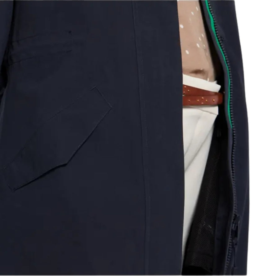 Veste imperméable trench-coat Basil Mosse bleu marine avec zip, élégante et pratique pour cyclistes urbains