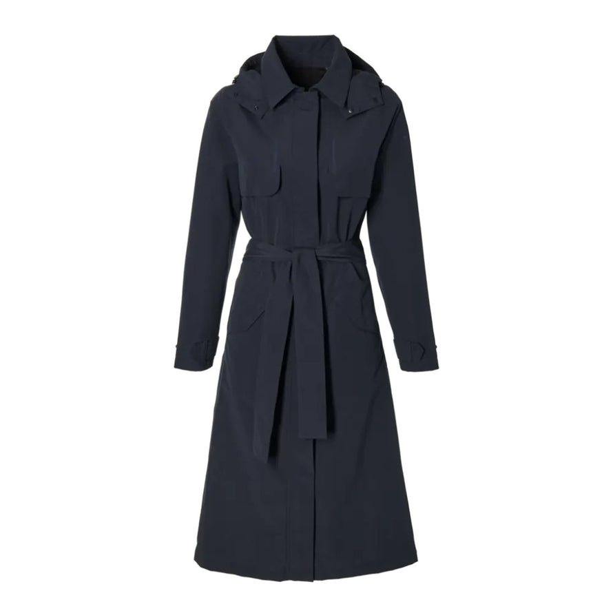 Veste trench-coat imperméable Basil Mosse noire, élégante et pratique pour cyclistes urbains
