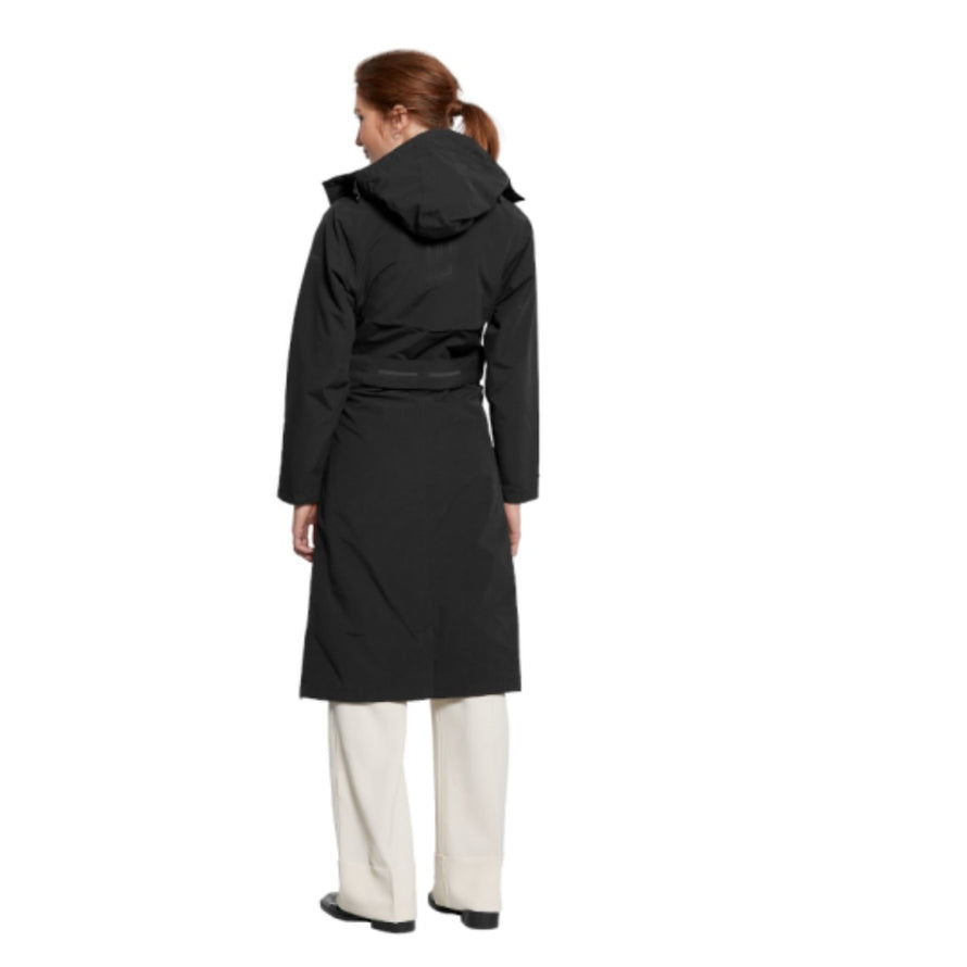 Veste trench-coat imperméable Basil Mosse noire pour vélo, style urbain et protection optimale